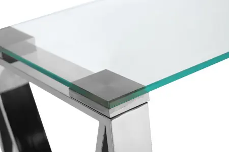 Консоль стеклянная с металлическими ножками, хром 47ED-CST008/80