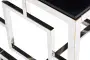 Приставной столик стеклянный с основанием хром 50 см Polaris