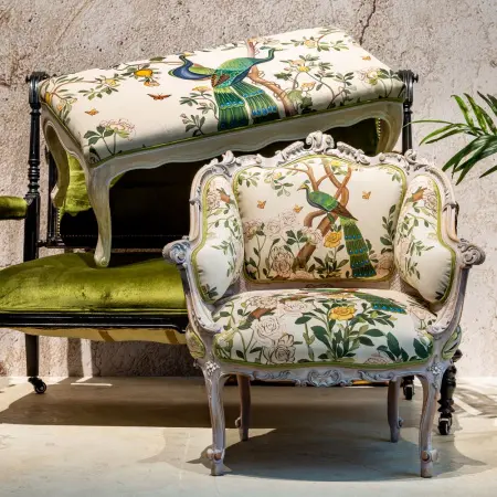 Банкетка гранд «Индокитайский зелёный павлин»