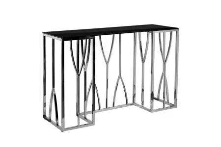 Консоль стекло черн./серебро 120х40х78см