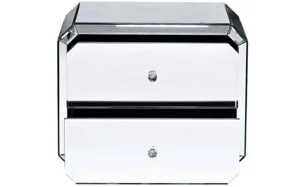 Тумбочка прикроватная зеркальная с 2 ящиками Bor