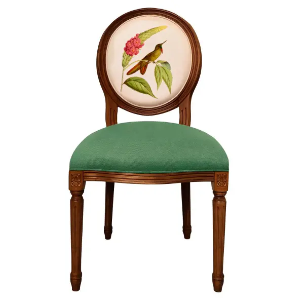 Стул Медальон Райская птица Ver.2 зеленый