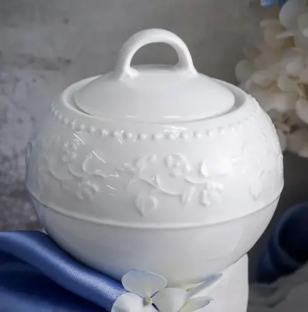 Сахарница с крышкой 210 мл, d 9 см h 8,4 см, фарфор, Primavera