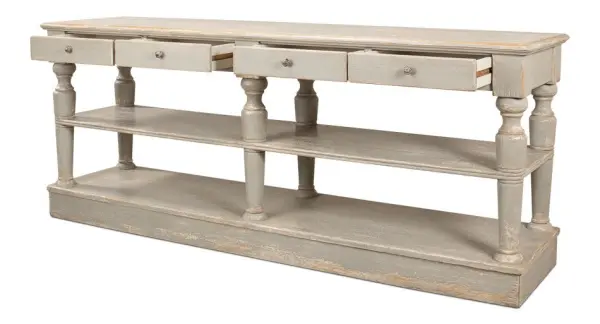 Консоль с 4-мя ящиками и полкой