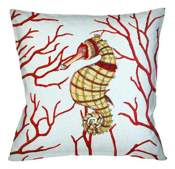 Декоративная подушка «Фантастика подводного мира» версия 1 (руж)