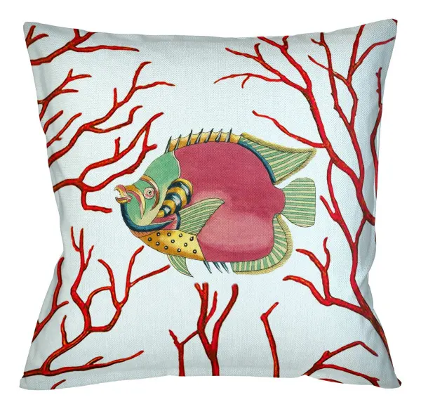 Декоративная подушка «Фантастика подводного мира» версия 8 (руж)