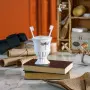 Стакан для зубных щеток с разделителем Летний сад, 7,6х10х12,5 см., цвет белый