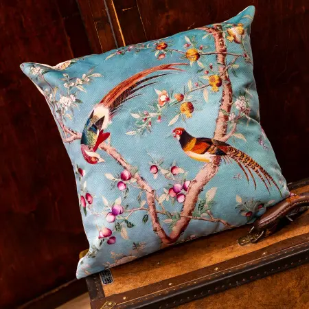 Подушка декоративная «Императорский сад» blue, версия 6