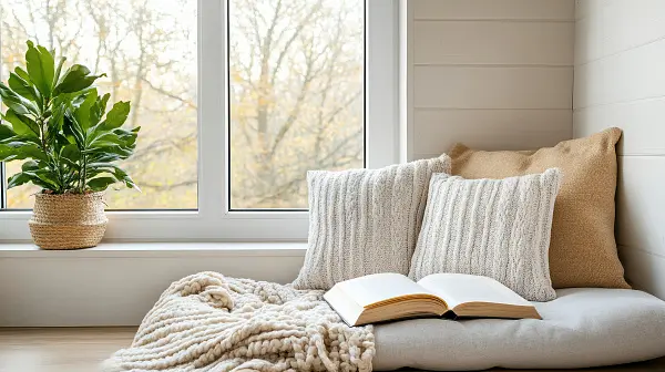 Уютное место для чтения у окна. Автор: Siraphol Siricharattakul. Источник: vecteezy.com