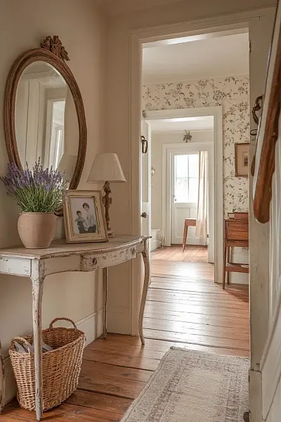 Изящная прихожая в доме интерьере в стиле прованс Изящная прихожая в доме интерьере в стиле прованс