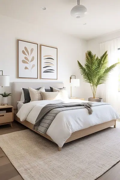 Уютная спальня в стиле минимализм