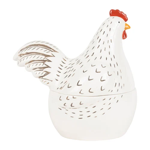 Банка с крышкой Курица Марго, серая