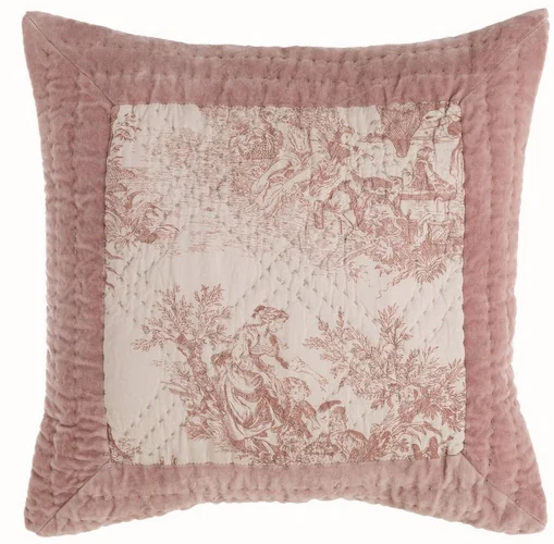 Подушка декоративная  VINTAGE VELVET квадратная розовая