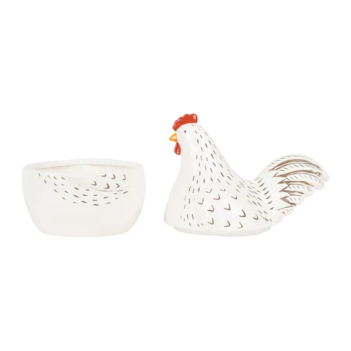 Банка с крышкой Курица Марго, серая