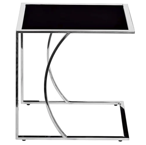 Прикроватный столик черный с ножками хром Silver