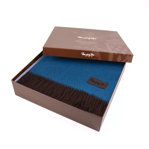 Плед MARZOTTO, 130х180см,  кашемир, шерсть сине-бирюзовый