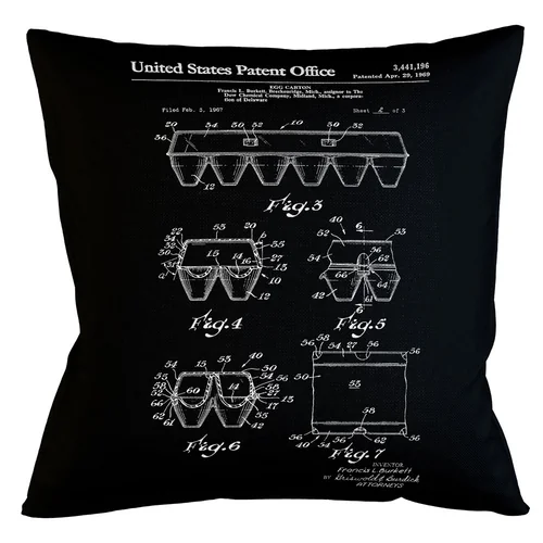 Арт-подушка «Патент на яичный короб»