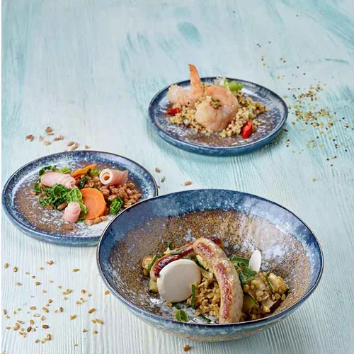 Тарелка BEGONA D275 см, brown/blue