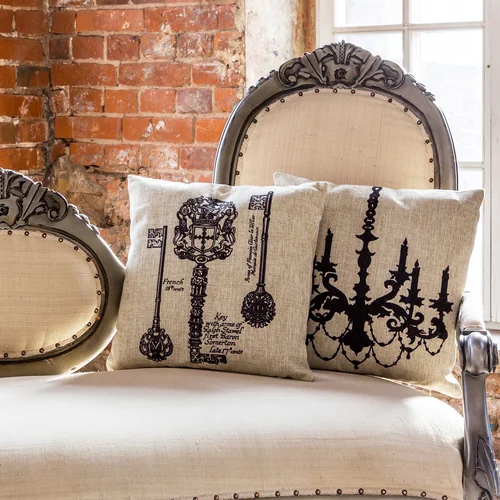 Интерьерная подушка «Старинная гравюра», версия 11