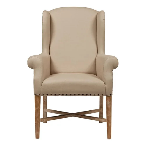 Кресло мягкое с ушами бежевое French Wing Chair