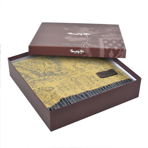 Плед MARZOTTO, 130х180см,  кашемир  хлопок желтый