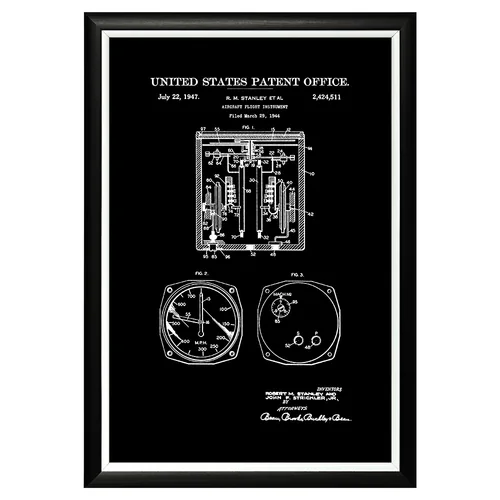 Арт-постер «Патент на авиационный индикатор скорости, 1949»