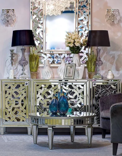 Журнальный столик зеркальный круглый 91 см Siera