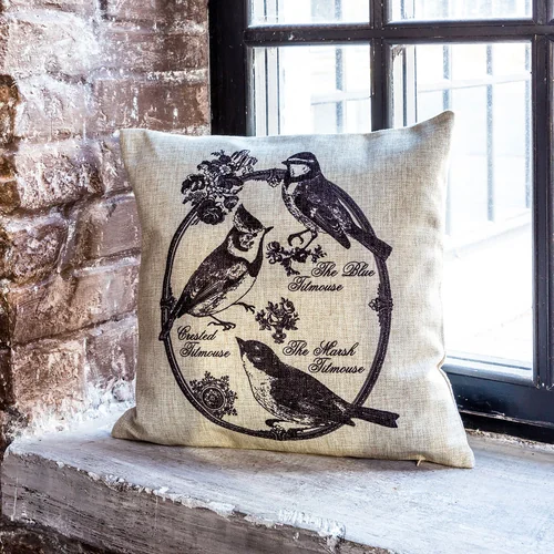 Интерьерная подушка «Старинная гравюра», версия 16