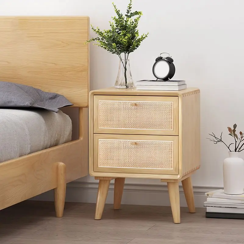 Прикроватная тумбочка из натурального дерева в стиле мидсенчери Прикроватная тумбочка из натурального дерева в стиле мидсенчери