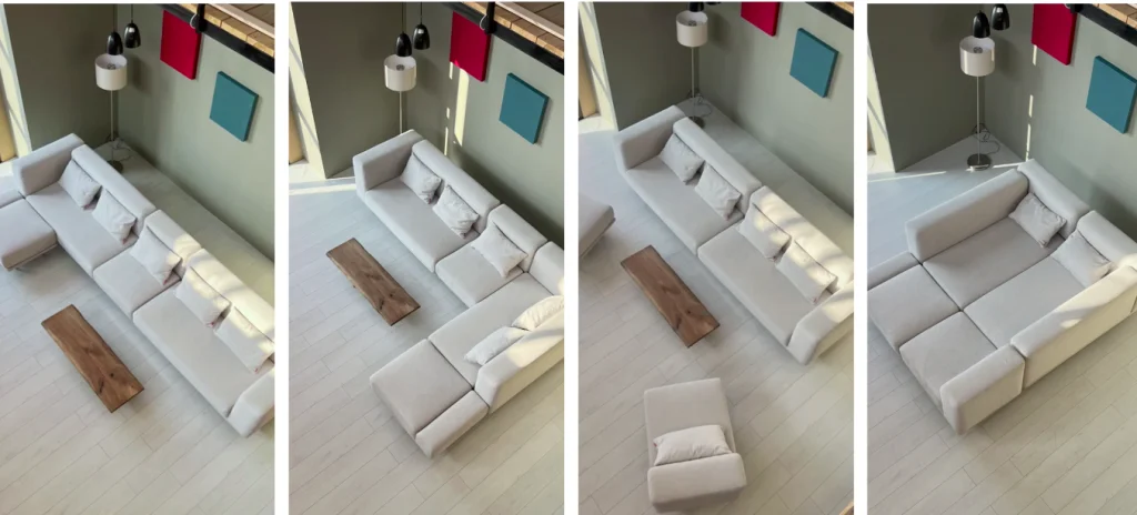 Модульный диван расстановка