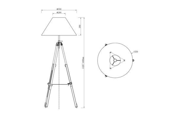 Торшер Demetrius на треноге