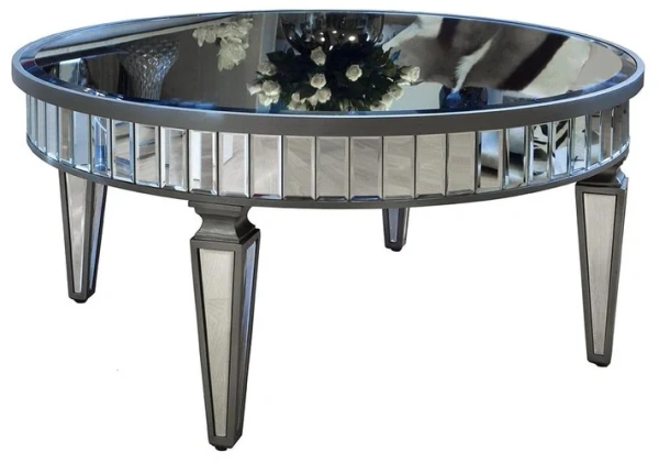 Журнальный столик зеркальный круглый 91 см Siera