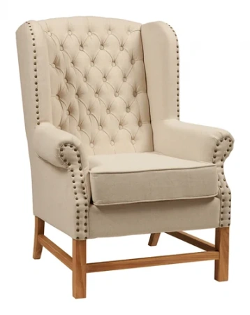 Кресло мягкое с ушами бежевое French Provincial Armchair