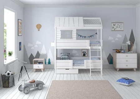 Кровать-домик двухъярусная Home nord L 80х200 см белая