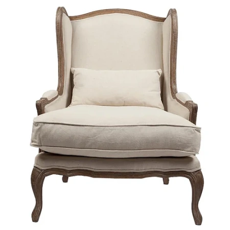 Кресло мягкое с ушами бежевое Lorraine Chair with Burlap