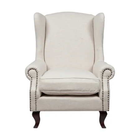 Кресло каминное с ушами кремовое Collins Wingback Chair