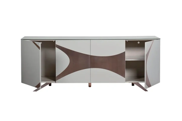 Буфет для посуды серый с рисунком Impression