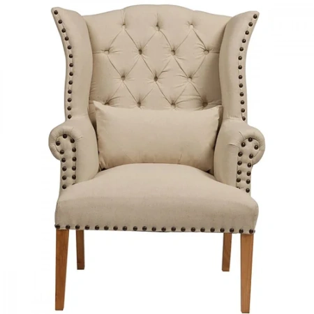 Кресло бежевое с подушкой Quinn Tufted Armchair