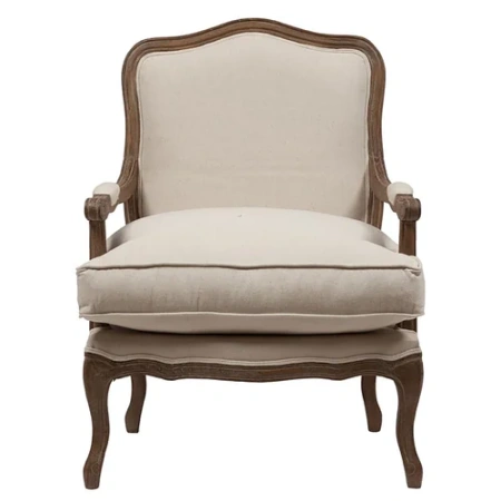 Кресло мягкое с подлокотниками бежевое Louisa Bergere Chair