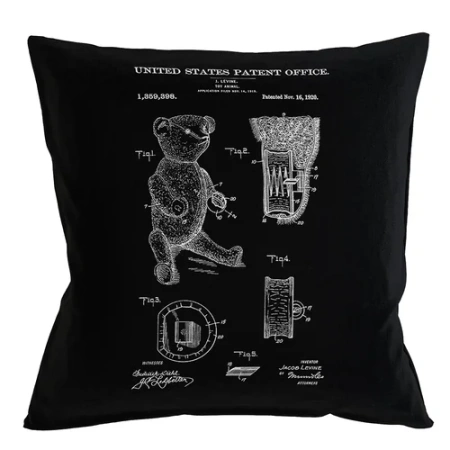 Арт-подушка «Патент на игрушечного медвежонка»