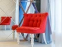 Кресло мягкое с фигурными ножками бежевое ткань Sophie Tufted Slipper Chair