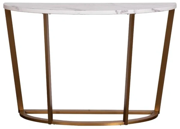 Консоль иск.мрам.Pearl White/мат.зол.120х40х80