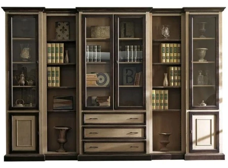 Шкаф стеклянный с ящиками Бергамо