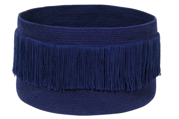 Корзина для игрушек синяя с бахромой 25х45 см Аляска