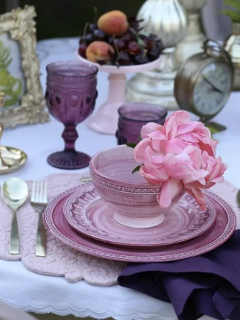 Тарелка обеденная 27см Амелия (розовый)