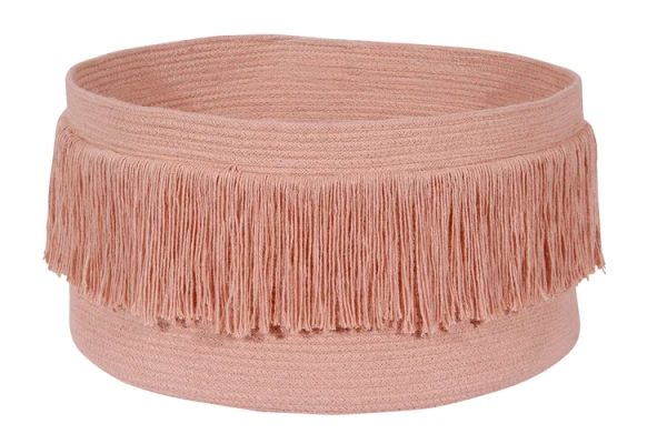 Корзина для игрушек нюдовая с бахромой 25х45 см Сахара