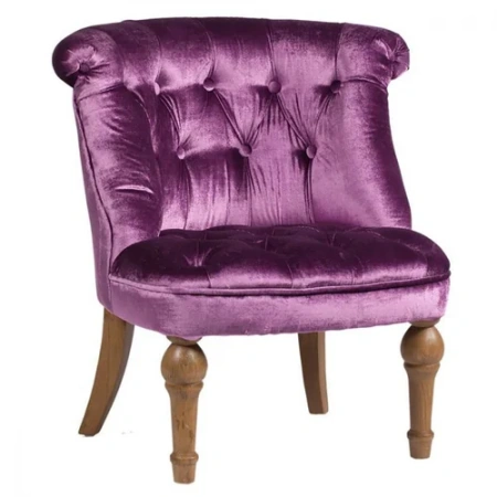 Кресло мягкое с фигурными ножками сиреневое Sophie Tufted Slipper Chair