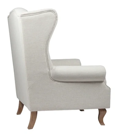 Кресло мягкое с ушами белое Collins Wingback Chair