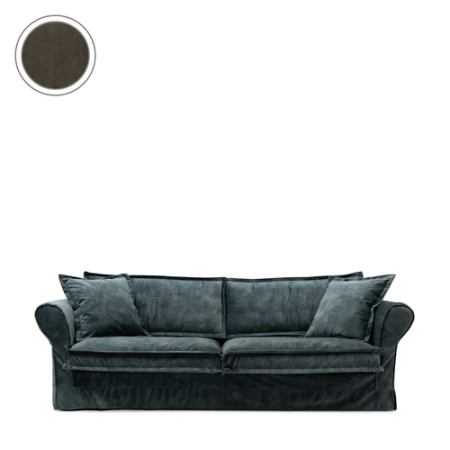 Диван Carlton 3,5 мест, бархат, шоколадный