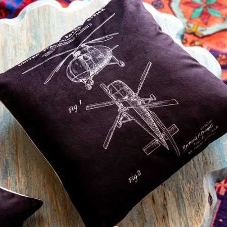 Арт-подушка «Патент на вертолет»